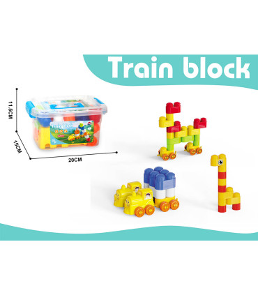 CONSTRUCTOR IN TRANSPARENT SUITCASE 34 PIECES 2 COLORS - BUILDING BLOCKS, SORTERS AND RINGS