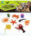 SEA ANIMALS SET WITH CORAL 9 PIECES