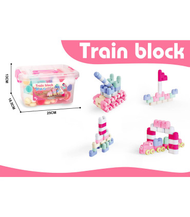 CONSTRUCTOR IN TRANSPARENT SUITCASE 65 PIECES 2 COLORS - BUILDING BLOCKS, SORTERS AND RINGS