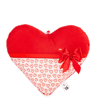 PLUSH HEART WITH TAPE 40 CM - VALENTINE'S DAY AND CHRISTMAS