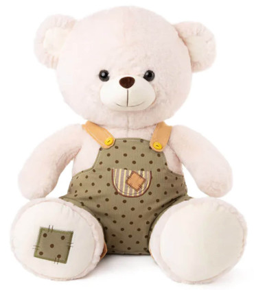 BOY TEDDY BEAR WITH GREEN JUMPSUIT 40 CM - Medium