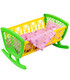 SWING DOLL BED WITH SLEEPING SET 47 CM 2 COLORS - TROLLEYS AND BEDS FOR DOLLS