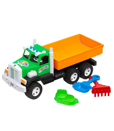 TRUCK WITH 3 BEACH UTENSILS 3 COLORS 47 CM - Agricultural, construction machinery and military equipments