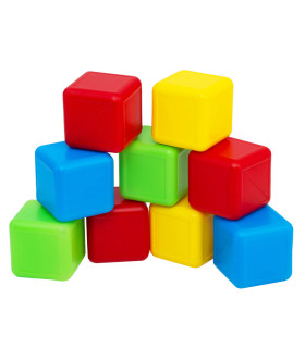 PLASTIC COLORED CUBES 9 PIECES - PUZZLES AND CUBES