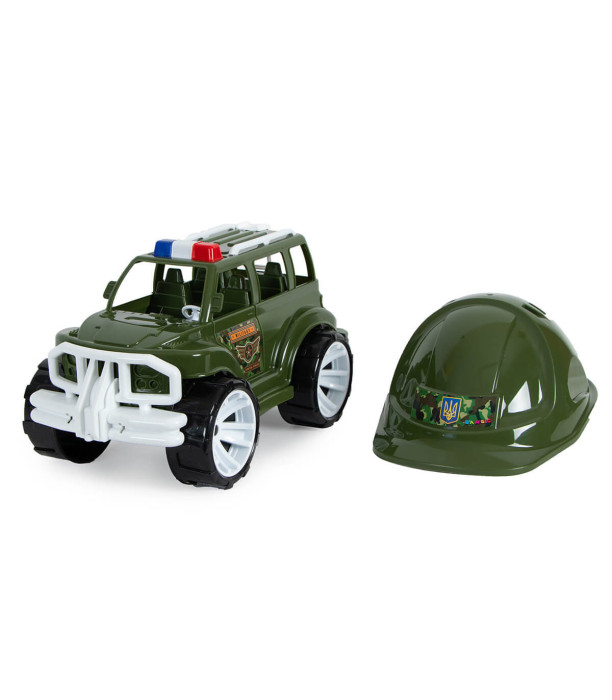 MILITARY JEEP CAR WITH HELMET 32 CM - Cars and jeeps