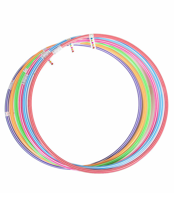 SMALL STRIPED HOOP 68 CM 6 COLORS - RODS, ROPES AND HOOPS