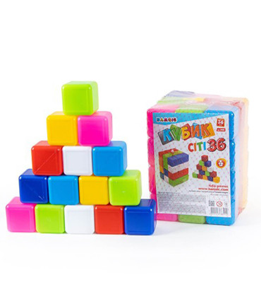 PLASTIC CUBES 36 PCS. ON THE CITY NETWORK - PUZZLES AND CUBES