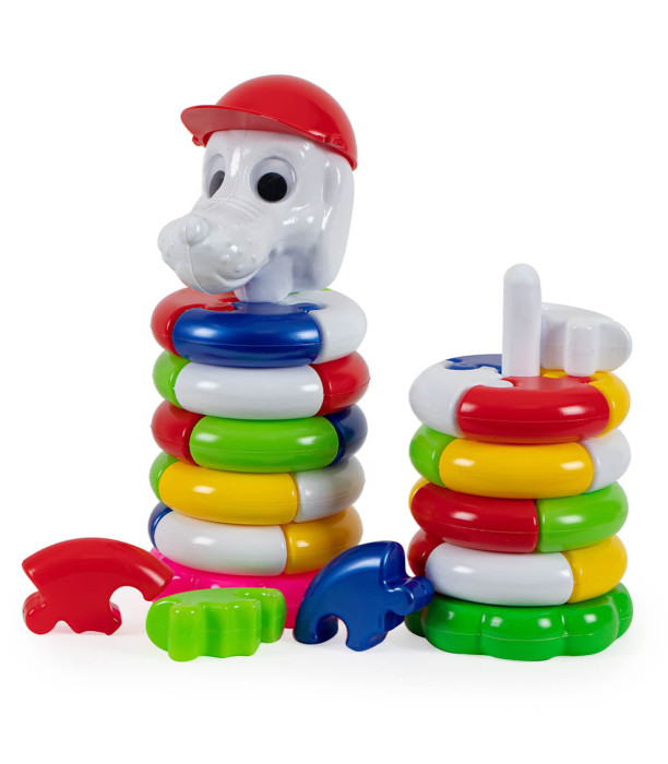 PYRAMID PUZZLE WITH ANIMALS 3 TYPES - CUBES, SORTERS AND RINGS