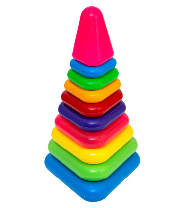 LARGE TRIANGULAR PYRAMID 10 PIECES 30 CM - BUILDING BLOCKS, SORTERS AND RINGS