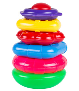 BABY PYRAMID WITH 6 RINGS 19 CM - BUILDING BLOCKS, SORTERS AND RINGS