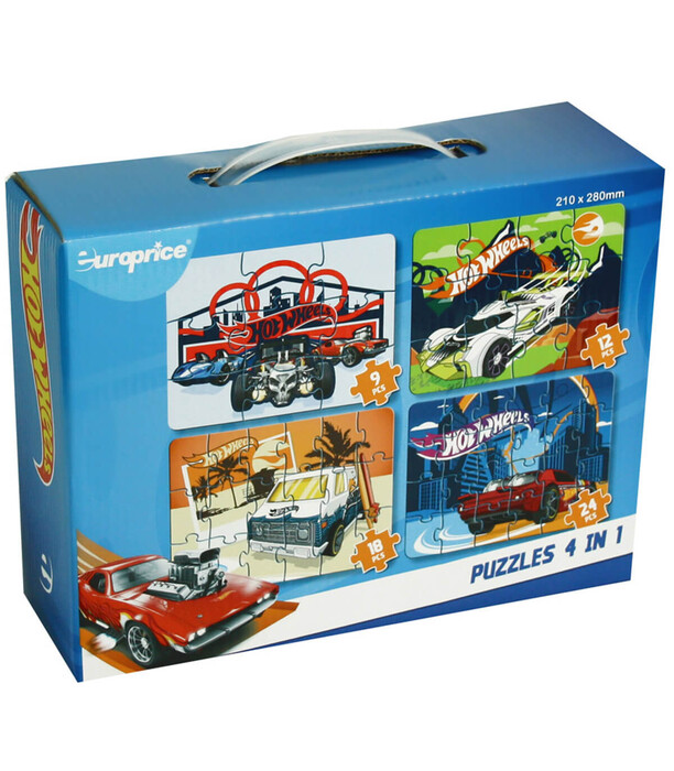 HOT WHEELS 4 IN 1 PAZZLE - ΠΑΖΛ ΚΑΙ ΚΥΒΟΙ