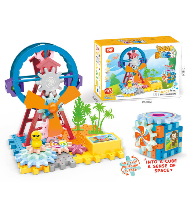 FERRIS WHEEL BUILDING CONSTRUCTOR WITH BATTERIES 46 PIECES - BUILDING BLOCKS, SORTERS AND RINGS