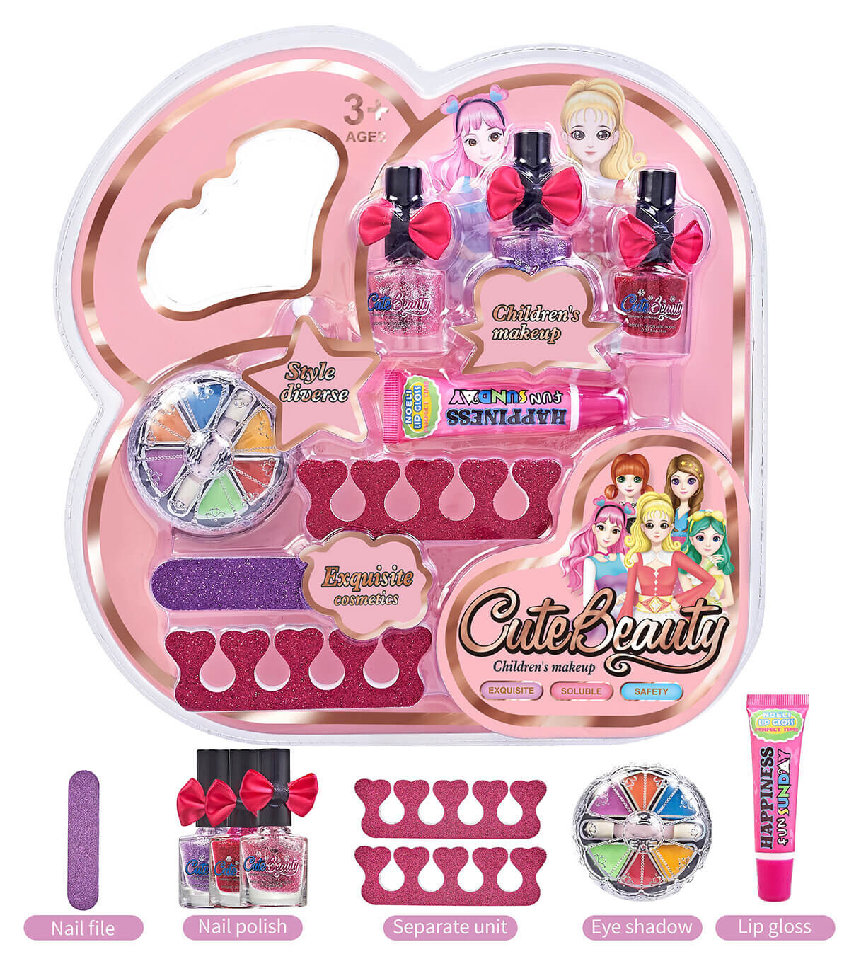 MANICURE SET WITH MAKEUP AND EYESHADOW - MAKEUP AND ACCESSORIES FOR DOLLS