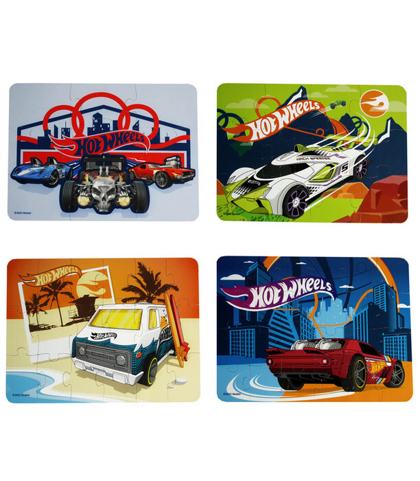 HOT WHEELS 4 IN 1 PUZZLE PACK - PUZZLES AND CUBES