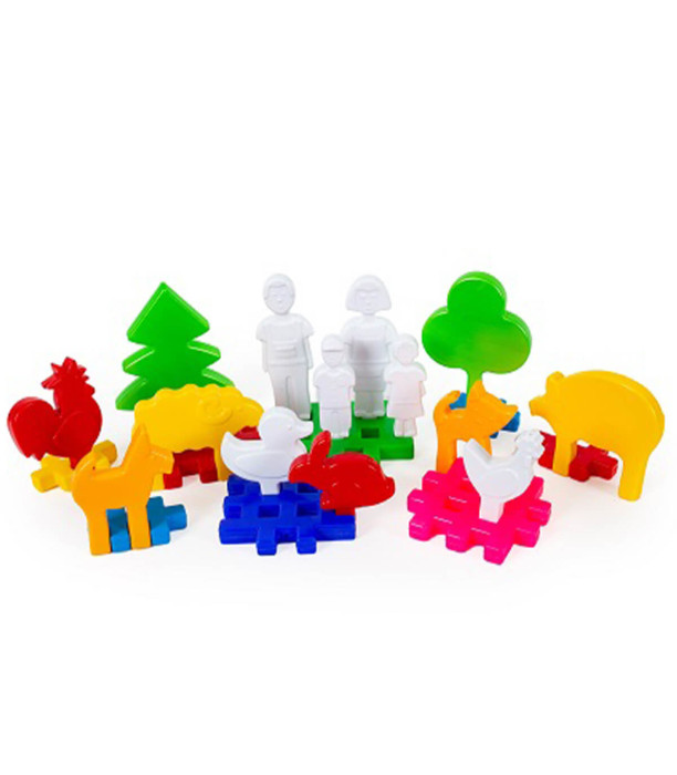 FARM CONSTRUCTOR 22 PIECES - BUILDING BLOCKS, SORTERS AND RINGS