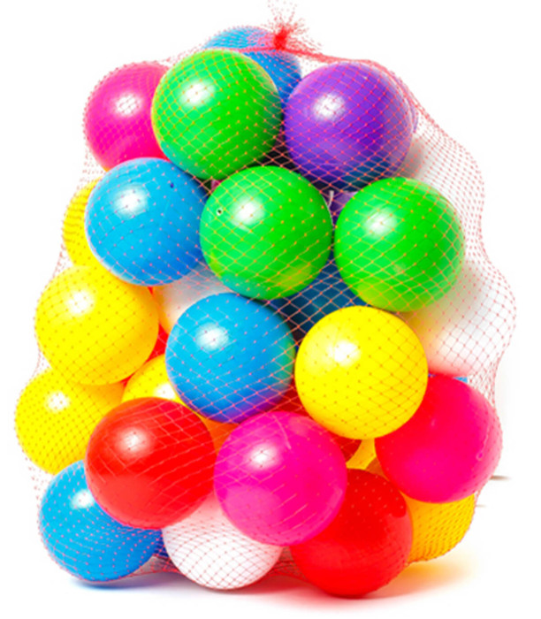 COLORED PLASTIC BALLS 40 PIECES 8 CM - BALLS