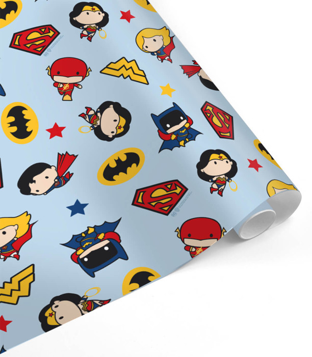 WRAPPING PAPER DC SUPER HEROES 70 X 200 4 VARIETIES - PACKAGING AND BATTERIES