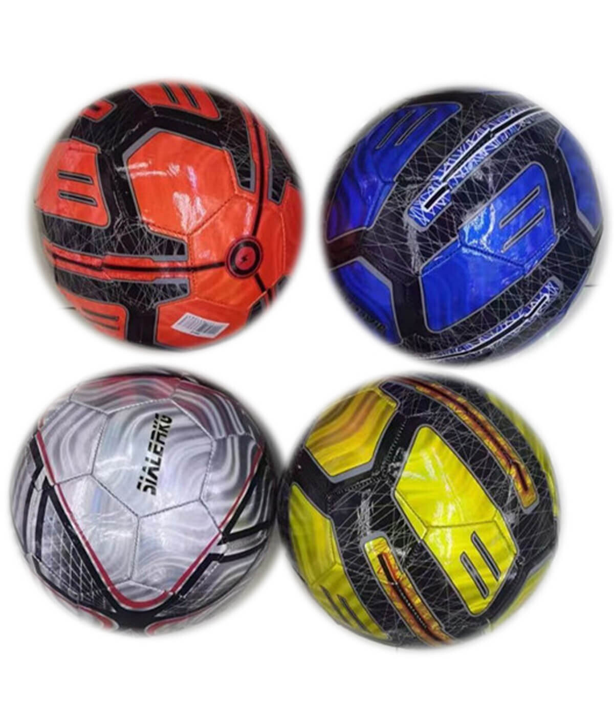 SHINY FAUX LEATHER COLORED SOCCER BALL - BALLS