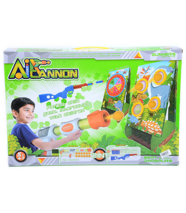 TOY RIFLE SET PUMP AND AIR GUN WITH TARGETS - MACHINES AND RIFLES