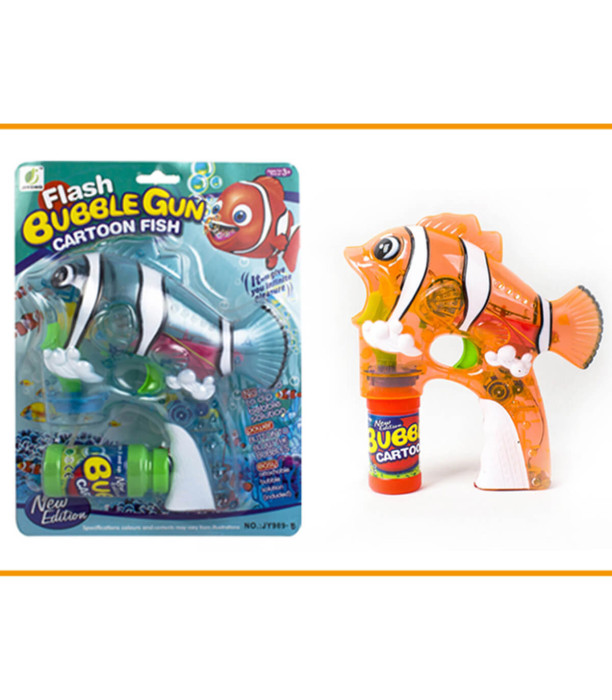 TOY SOAP BALLOON GUN PISTOL FISH 2 COLOR VARIETIES - SOAP BUBBLES