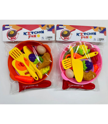 TOY PAN WITH WHOLE COOKING KIT - KITCHENS, SERVICES AND FOOD