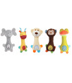 PLUSH RATTLE ANIMALS 5 TYPES