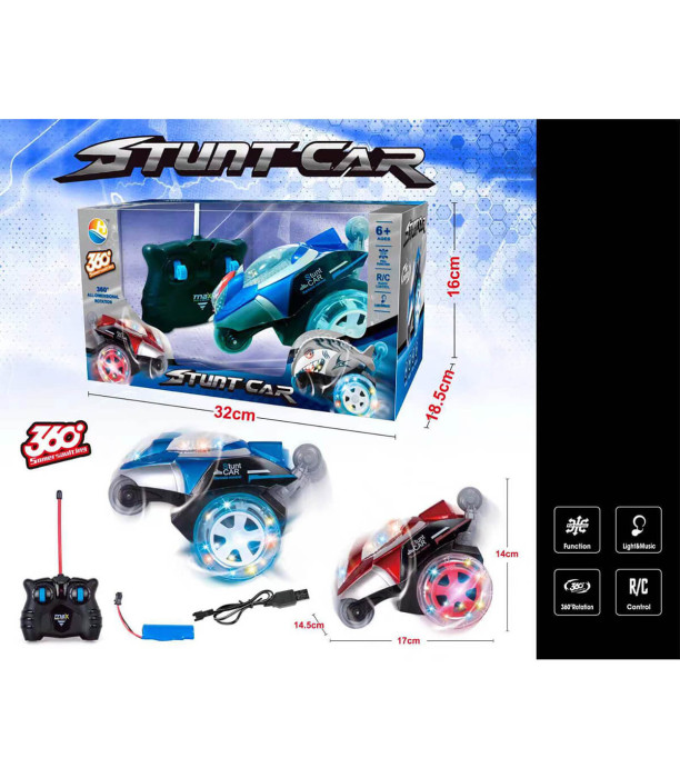 RADIO CONTROL STUNT CAR WITH RECHARGEABLE BATTERIES - Radio control with rechargeable battery