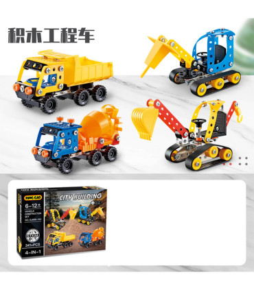 4 IN 1 METAL CONSTRUCTOR CONSTRUCTION MACHINES 341 PARTS - BUILDING BLOCKS, SORTERS AND RINGS