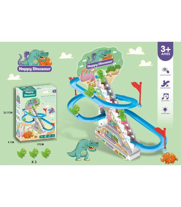ESCALATOR AND SLIDE-TRACK SET WITH DINOSAURS - PARKINGS, GARAGES, TRACKS AND AIRPORTS
