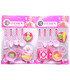 KIDS PINK DOTTED KITCHEN SET WITH 4 UTENSILS ON CARDBOARD - KITCHENS, SERVICES AND FOOD