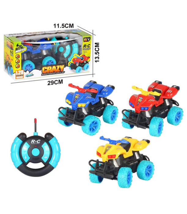 CHILDREN'S BUGGY WITH 4-WAY RADIO CONTROL STEERING WHEEL 3 COLORS - Radio control with remote control