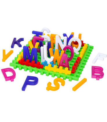 CHILDREN'S EDUCATIONAL CONSTRUCTOR ENGLISH LETTERS - BUILDING BLOCKS, SORTERS AND RINGS