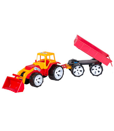 CHILDREN'S TRACTOR WITH ROW AND TRAILER 78 CM - Agricultural, construction machinery and military equipments