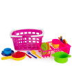 CHILDREN'S LARGE BASKET WITH DRYER AND KITCHEN SET 4 COLORS