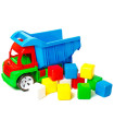 CHILDREN'S COLOR DUMPER WITH CUBES 40 CM 3 COLORS