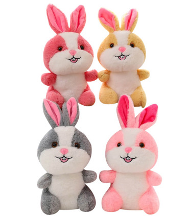 PLUSH SMILING BUNNY 25 CM 3 COLORS - Small