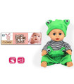 BABY FROG DOLL WITH 4 SOUNDS, 30 CM IN A BAG