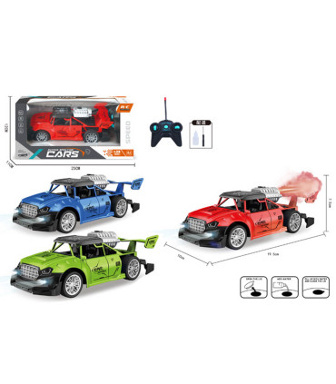 CHILDREN'S REACTIVE CAR WITH SMOKE RADIO CONTROL 4 DIRECTIONS 3 COLORS - Radio Control