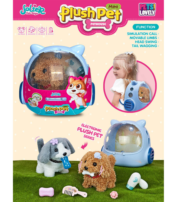 PLUSH WALKING PUPPY IN BACKPACK - Small