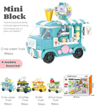 KIDS' CONSTRUCTOR FOOD TRUCK 4 TYPES - BUILDING BLOCKS, SORTERS AND RINGS
