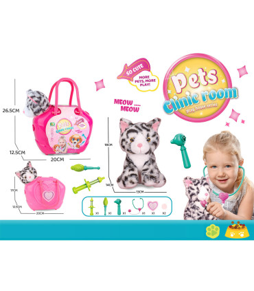 PLUSH CAT IN BAG VETERINARY CLINIC - Small