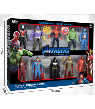 CHILDREN'S SET 10 FIGURES SUPERHEROES WITH WEAPONS - Heroes