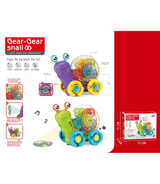 BABY MUSICAL TOY SNAIL WITH GEAR WHEELS AND PROJECTOR - Musical