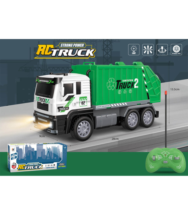 KIDS' TRUCK FOR GARBAGE WITH REMOTE CONTROL, 4 DIRECTIONS - Radio control with remote control