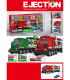 CHILDREN'S LOCOMOTIVE-CAR CARRIER WITH A CART AND A RAMP WITH A LAUNCHER - Trucks and cargo
