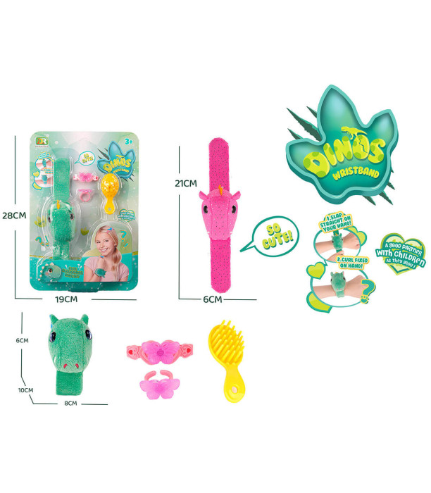 CHILDREN'S PLUSH BRACELET DINOSAUR - HAIRDRESSING AND BEAUTY KITS