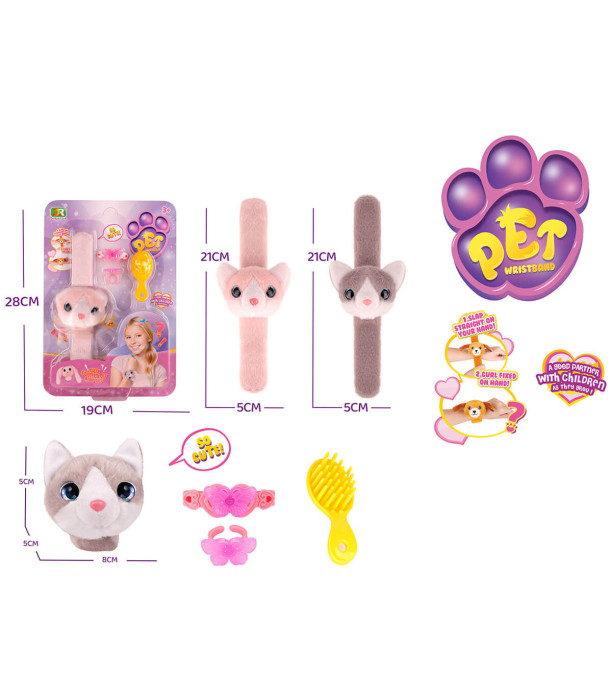 CHILDREN'S PLUSH BRACELET CAT - HAIRDRESSING AND BEAUTY KITS