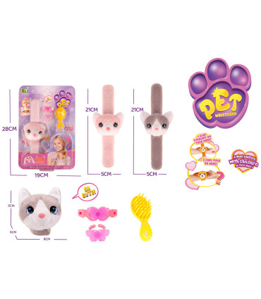 CHILDREN'S PLUSH BRACELET CAT - HAIRDRESSING AND BEAUTY KITS