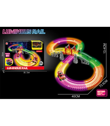 CHILDREN'S LIGHTING TRACK WITH JEEP 199 PARTS - PARKINGS, GARAGES, TRACKS AND AIRPORTS