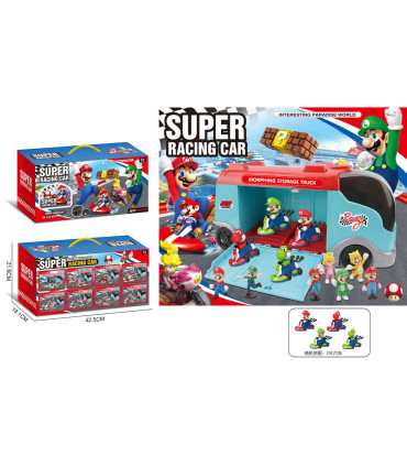 CHILDREN'S LARGE BUS-PARKING MARIO WITH 2 CARS - PARKINGS, GARAGES, TRACKS AND AIRPORTS